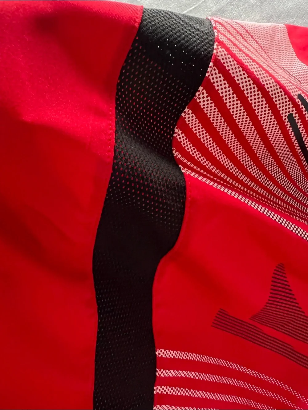 Adidas Red and Black Men's Athletic Jersey